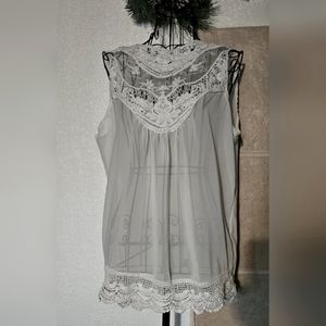 Faux Chiffon And Crochet Top